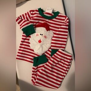 Santa Striped Kids Pajama Set